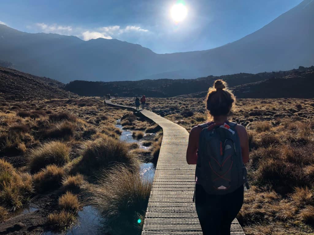 How to Hike the Tongariro Alpine Crossing and Why You'd Want To 15 Tongariro Alpine Crossing boardwalk at sunrise