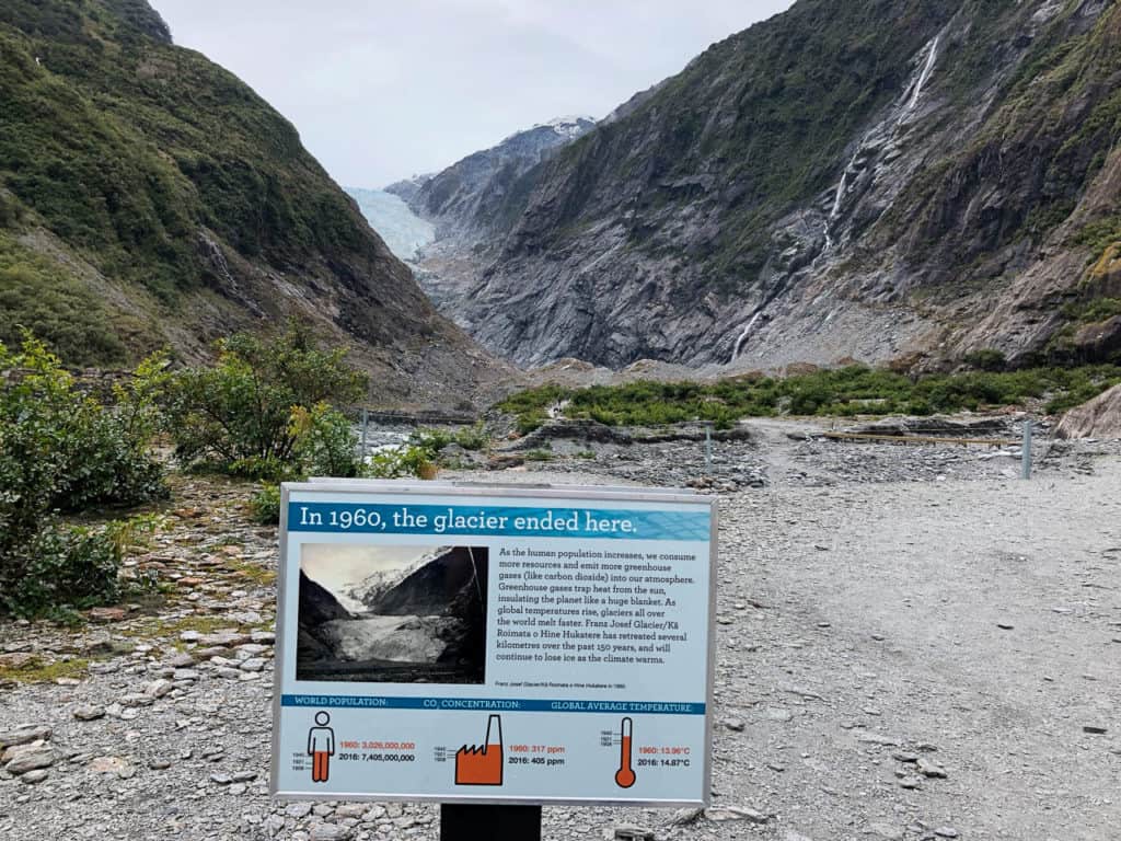 Franz Joseph Glacier Walk: The Cheapest Way to See the Franz Josef Glacier in New Zealand 4 Franz Josef Glacier Valley Track signs along the glacier path