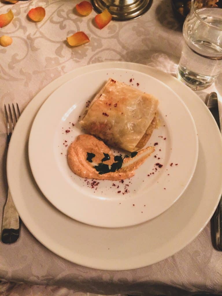 Riad Le Clos Des Arts: Honest Hotel Review 4 Dinner pastilla at Riad Le Clos Des Arts in Marrakech