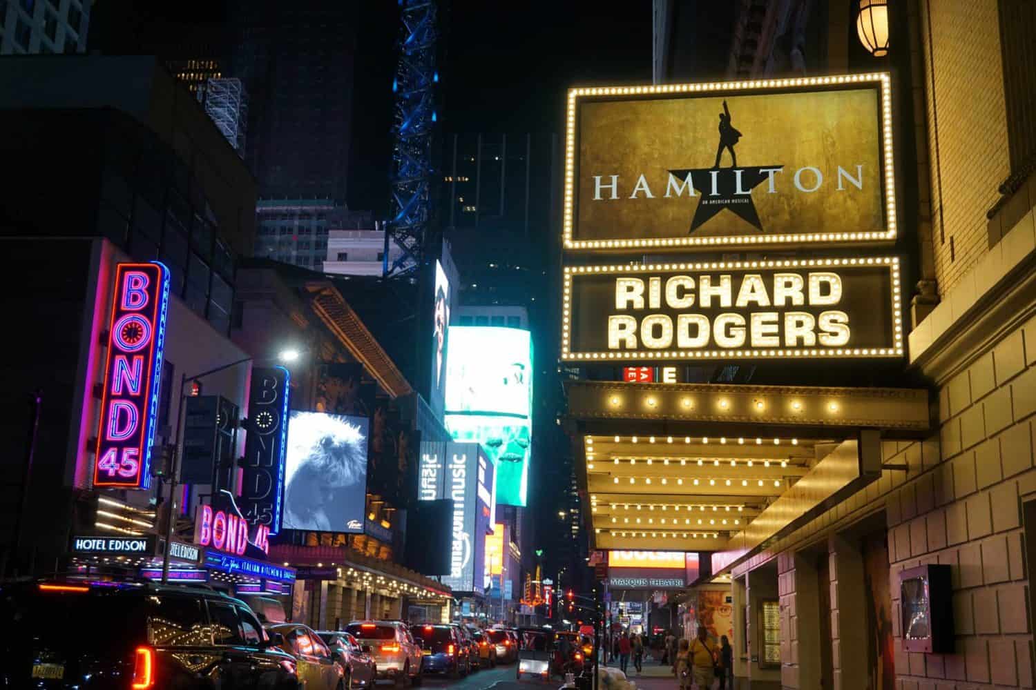 15 Unique Solo Staycation Ideas for Singles 14 Hamilton sign on Broadway