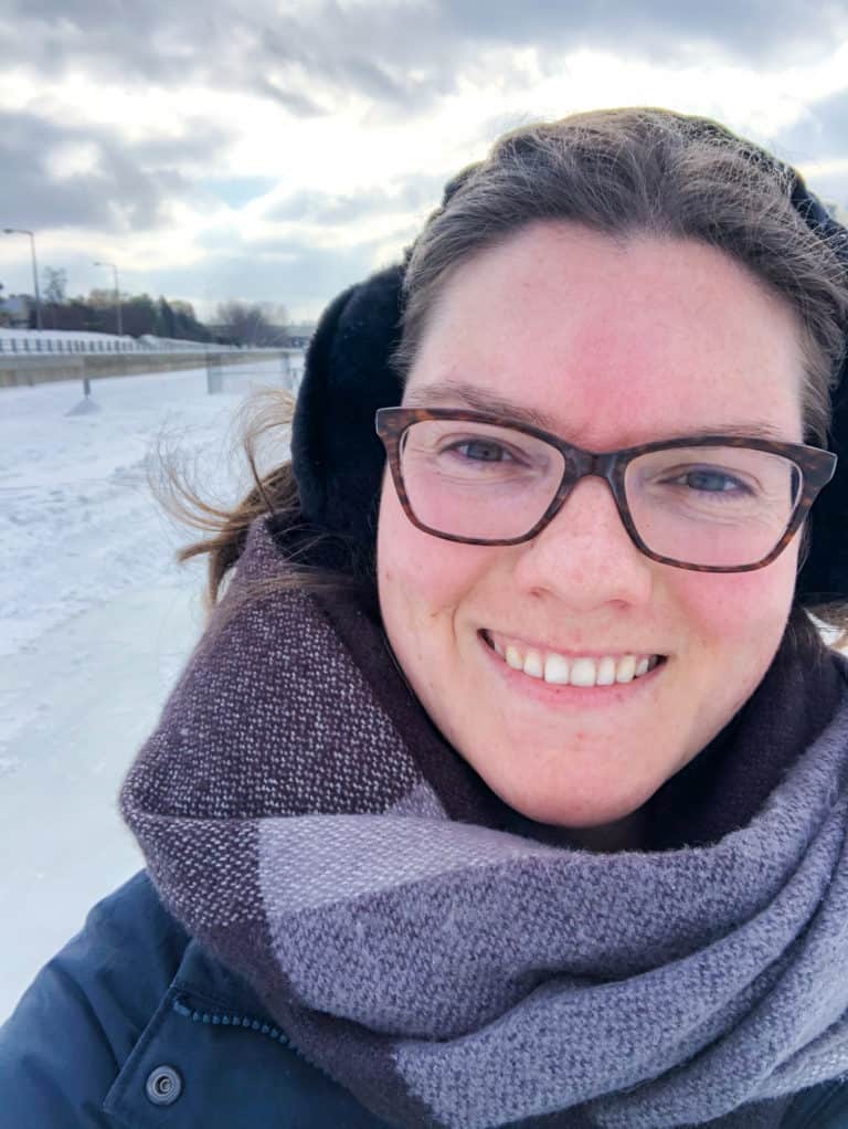 Canada Winter Months and Temperatures 5 Nina smiling in ear muffs while skating on the Rideau Canal in Ottawa