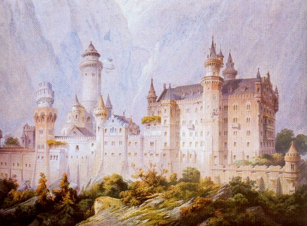 How to Visit Neuschwanstein Castle in Winter 2024 3 Painting of the proposed Neuschwanstein Castle before its construction