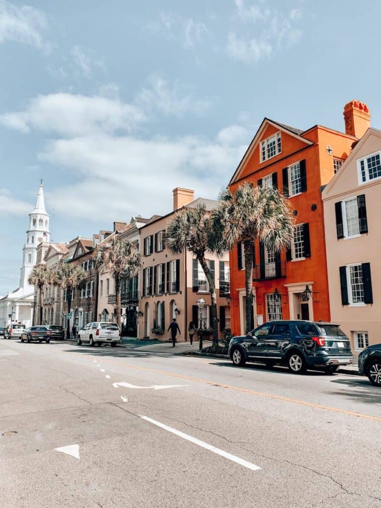 27 Best Weekend Getaways in the US 17 Pastel Charleston Street view