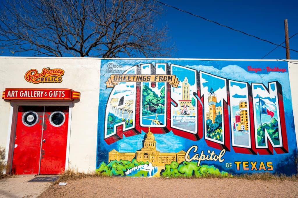 27 Best Weekend Getaways in the US 16 Graffiti sign to welcome weekend getaway visitors to Austin Texas