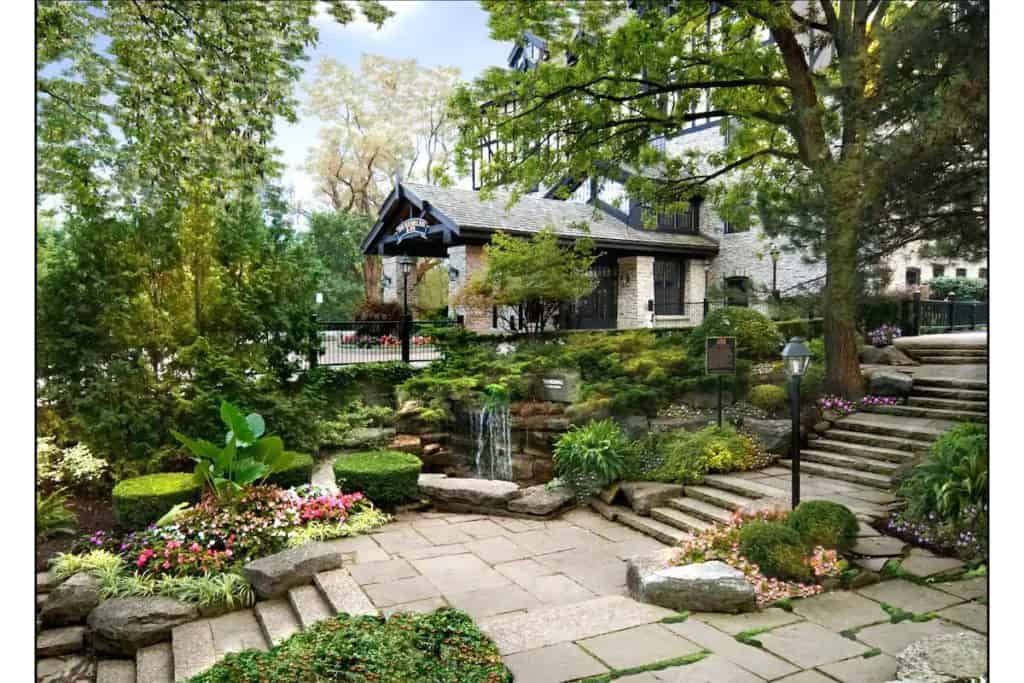 15 Best Hotels in Toronto with Private Hot Tubs (2024) 21 Exterior gardens of the Old Mill Hotel