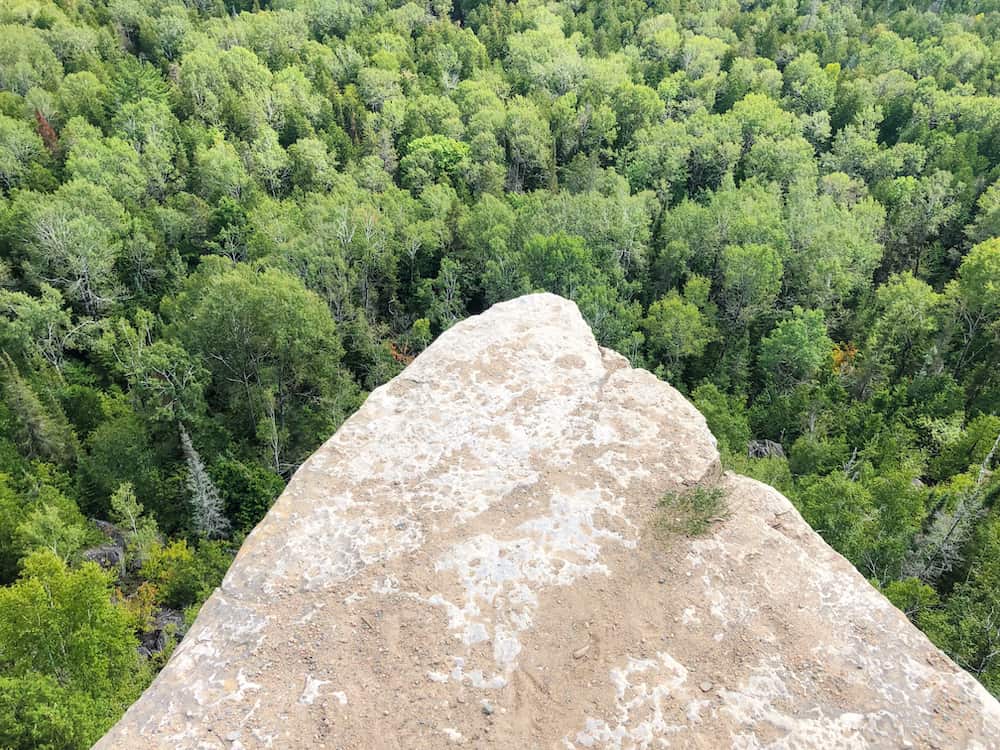Hiking the Cup and Saucer Trail on Manitoulin Island 10 Looking straight down from the highest point of the trail