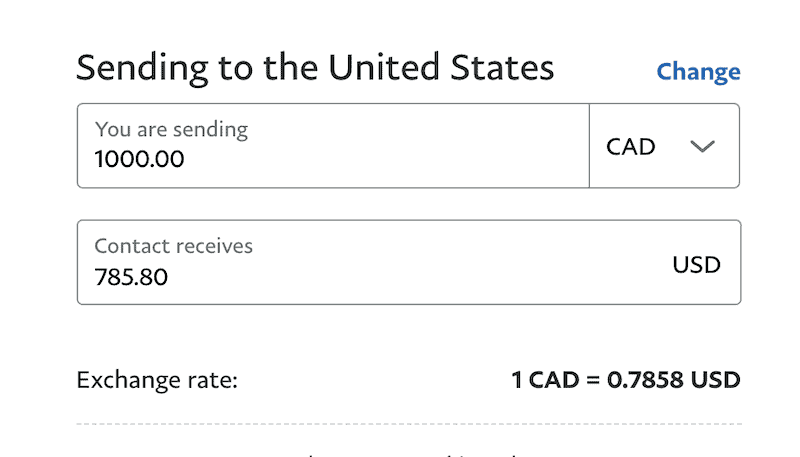 How to Send Money Internationally with Wise.com: TransferWise Review for Travellers 5 Example of Paypal costs to transfer 00 CAD to USD