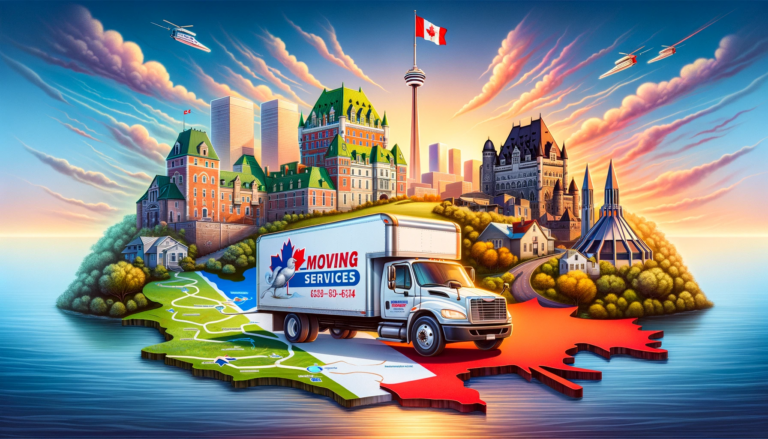 Moving to Ontario from Quebec: Costs, Benefits & More! 3 Moving truck driving between Quebec and Ontario