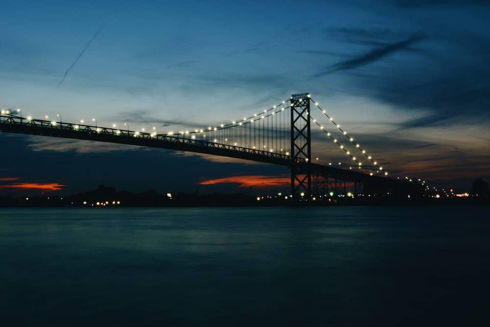 Michigan to Canada Drive: Best Places to Stop in Canada 3 Bridge in Windsor Canada from Detroit Michigan to visit.