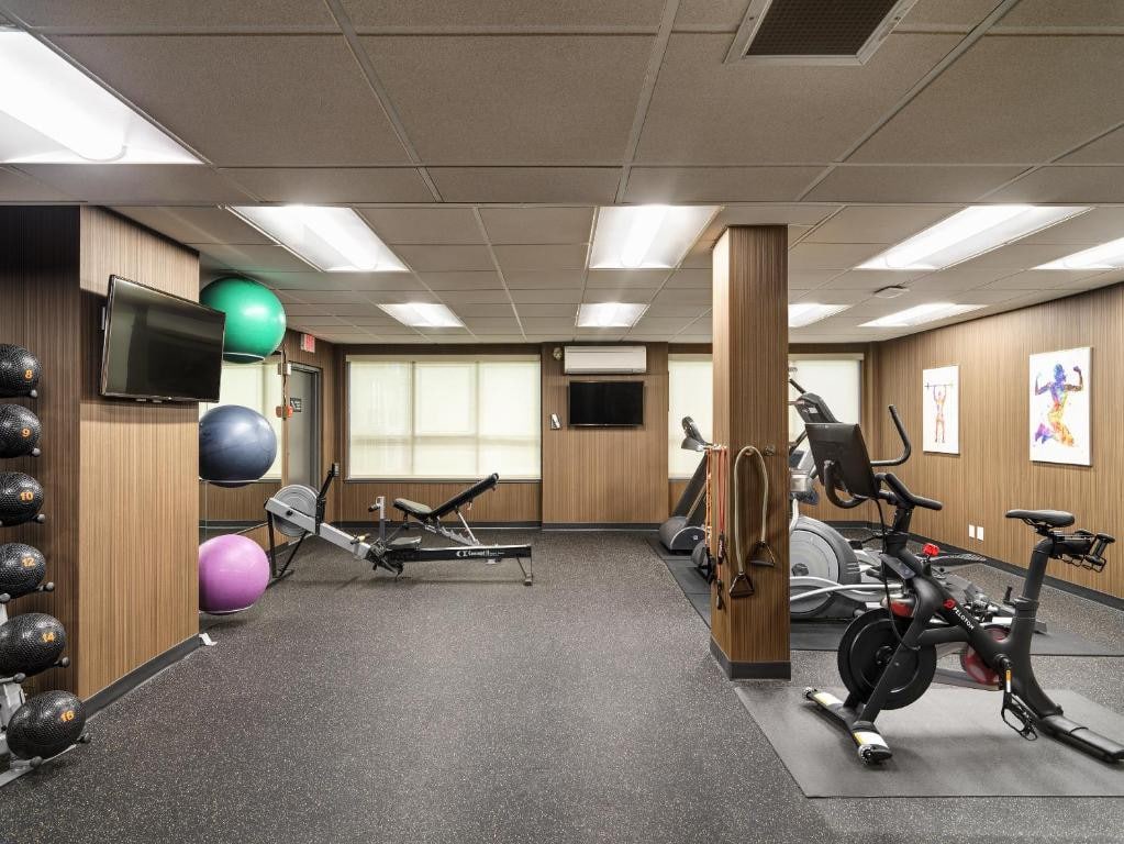 21 Best Places To Stay In Victoria, Canada 2024 5 A gym room with several workout equipments such as mounted bike, treadmill, yoga balls, weights, and many more. This is the fitess center in Best Western, Victoria