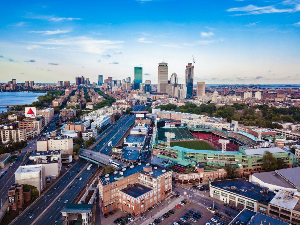 25 Pros and Cons of Living in Boston in 2024 2 Aerial view of high rise buildings in Boston, Massachusetts.