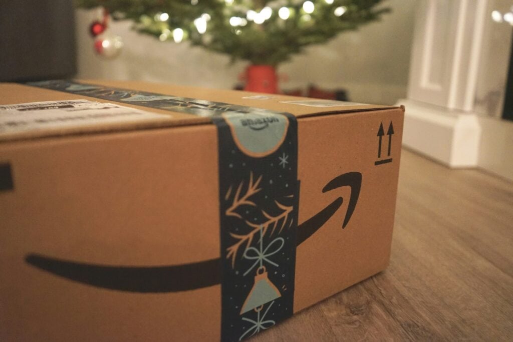 20 Reasons Not to Live in the US (2024) 17 A brown box package under the christmas tree.