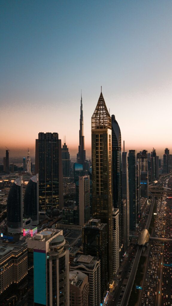 14 Top Freelance Visa Countries To Live And Work In 2024 15 Sunset view of the tall buildings at Dubai.