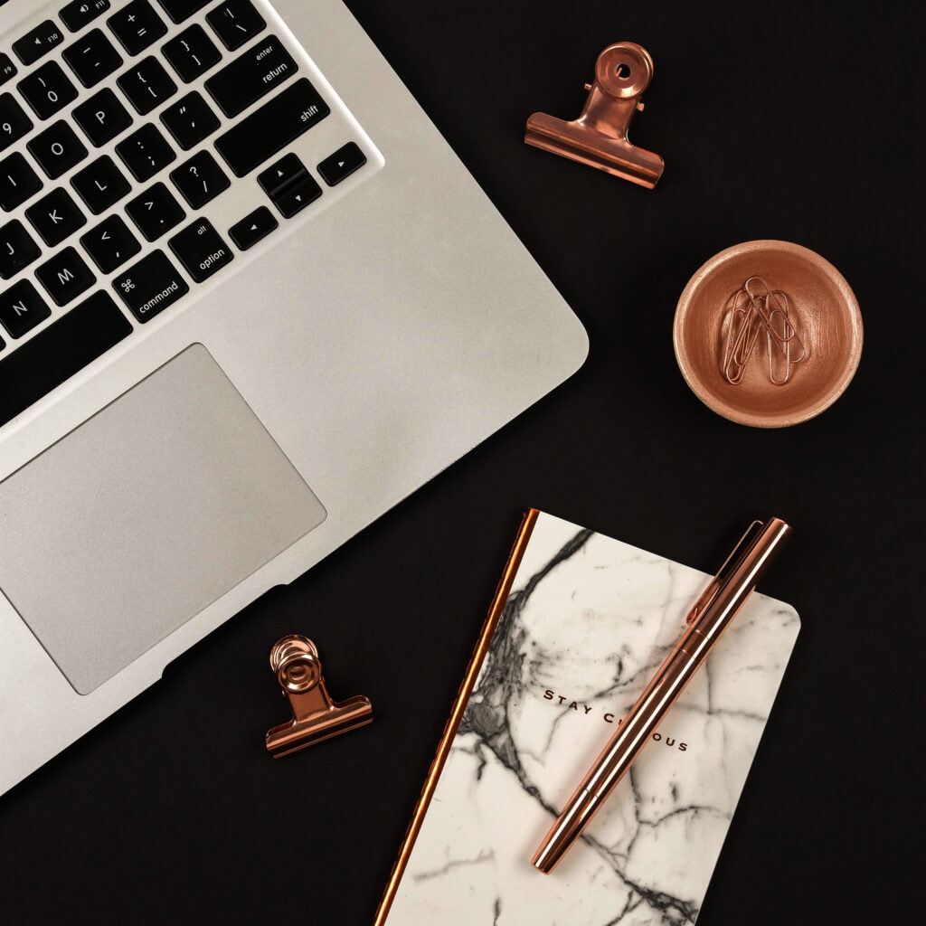 Top Side Hustle Ideas for Canadians from Someone Who's Done Them! 9 laptop flatlay rose gold blog